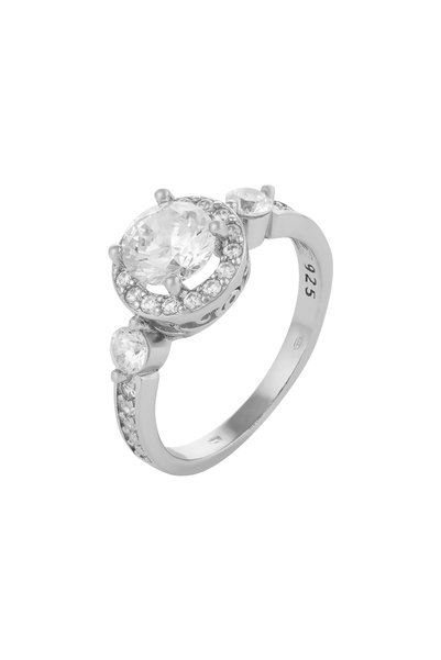 Sonis Silver Inel din argint 925 rodiat cu zirconia fațetată și cubic zirconi...
