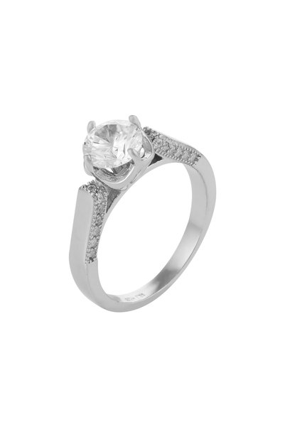 Sonis Silver Inel din argint 925 rodiat cu zirconia fațetată și cubic zirconi...