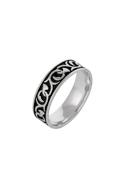 Sonis Silver Inel tip Verighetă din argint 925 rodiat pentru bărbați cu email...