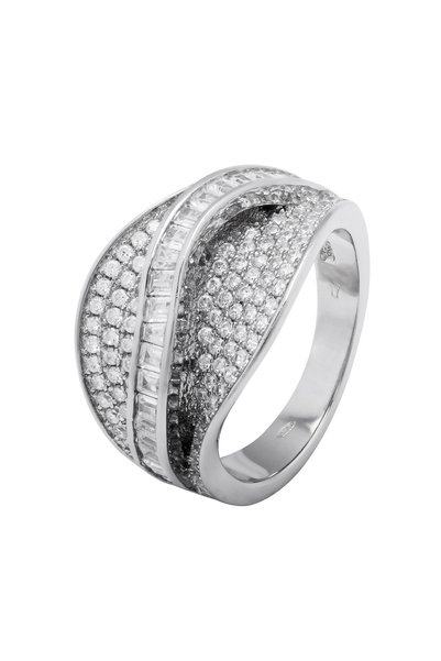 Sonis Silver Inel din argint 925 rodiat cu zirconia fațetată și cubic zirconi...