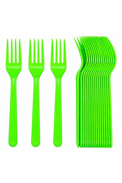 BenimMarifetlerim Green Plastic Fork 25 Pieces
