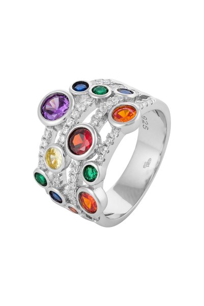 Sonis Silver Inel din argint 925 rodiat cu zirconia fațetată și cubic zirconi...