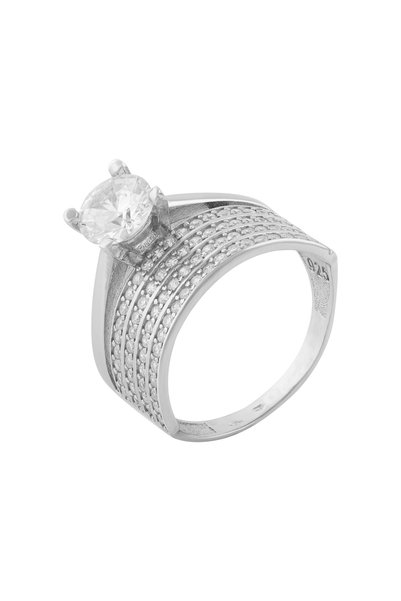 Sonis Silver Inel din argint 925 rodiat cu zirconia fațetată și cubic zirconi...
