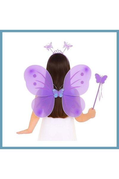 Generic Brand Lilac Purple Butterfly Girl Set? 50 cm Butterfly Wing, Crown an...