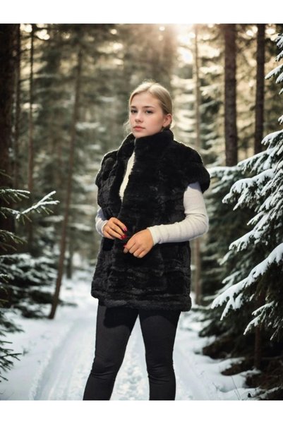 Marche Bien Marchè Bien Women's Premium Natural Sleeveless Fur - Black