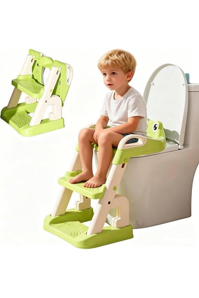 GENERAL Kids Toilet Seat with Step Stool Ladder, Foldable Toddler Potty Train...