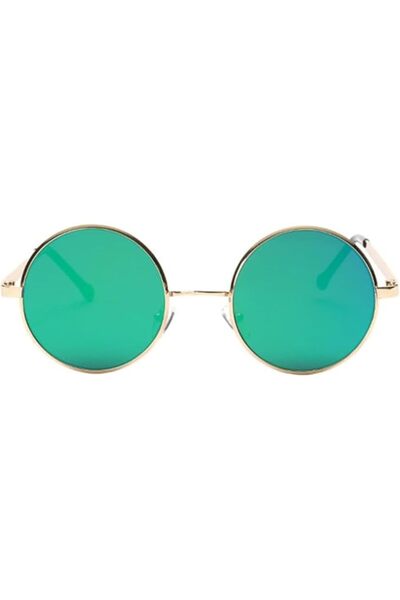 HALAMODO Mirror Sunglasses with Round Frame Vintage Metal for Halloween Prop ...