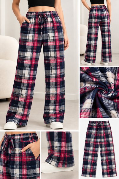 Çimen Spor Giyim Kadın Desenli Pijama Altı Rahat Kesim Lastikli Bel Büyük Bed...