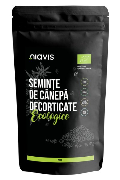 Niavis Βιολογικοί/Βιο-οργανικοί Αποφλοιωμένοι Σπόροι Κάνναβης 200γρ