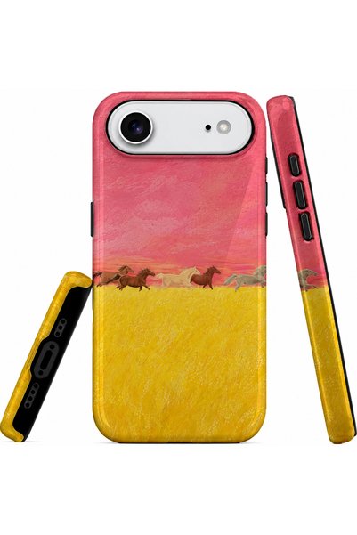 EDELFU متوافق مع iPhone 17 AiR - تصميم الخيول المنافسة في الساحة، غطاء مزدوج ...