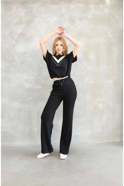 Marche Bien Marchè Bien Women's Osy Modal Soft Textured Crew Neck Pieced Deta...