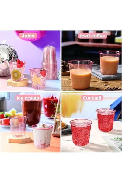 SYOSI Disposable Crystal Clear Plastic Drinking Glasses for Cold Beverages, Juice, Water, Meetings, and Ce