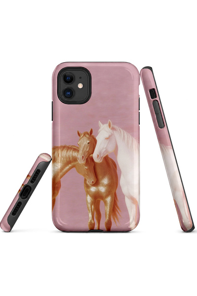 EDELFU متوافق مع iPhone 12 / 12PRO - Kanki Atlar، غطاء مزدوج الطبقات، غطاء حم...