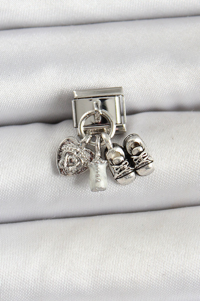 Angel Of Life 316L Steel Silver Color Baby Concept Nomination Charm
