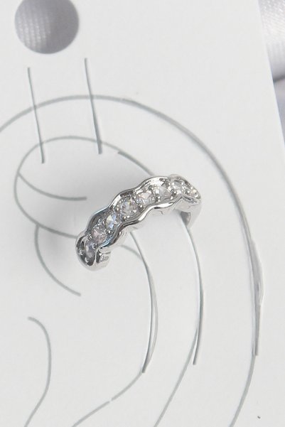 Angel Of Life Brass Silver Color Zircon Stone Cartilage Model Women's Earrings