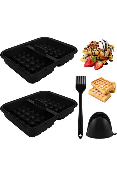OtherMax Formă din silicon pentru vafe pentru friteuză, set 2 bucăți, 21x16,4...