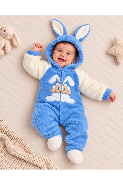 Mielco Baby Store Unisex Çıtçıtlı Welsoft Tavşan Nakışlı Kendinden Patikli Be...