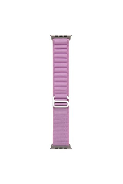 OEM Υφασμάτινο Λουράκι για Apple Watch με Κουμπωτό Θηλάκι, Ανοιχτό Μωβ