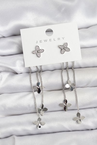 Angel Of Life Lotus Model Silver Color Brass Dangle Women's Earrings