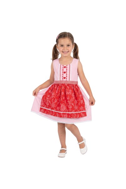 OtherMax Rochie Tradițională Bavareză pentru Fete Dirndl Roz-Roșie 116 cm