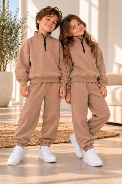 ZUZUNGA Set hanorac și pantaloni de trening pentru copii, unisex, cu jumătate...