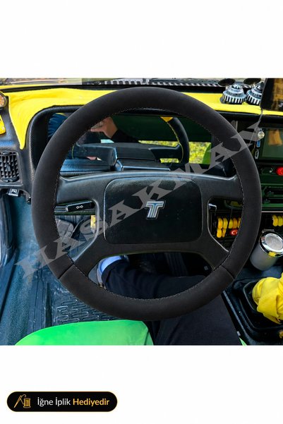HasAkman Tofaş Kartal Dikme Direksiyon Kılıfı Alcantara Süet Monza Black 1.6-...