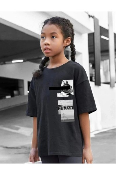 Marche Bien Children's Unisex Printed T-Shirt - Black