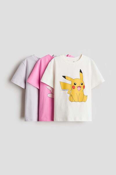 H&M 3-pack printed jersey tops