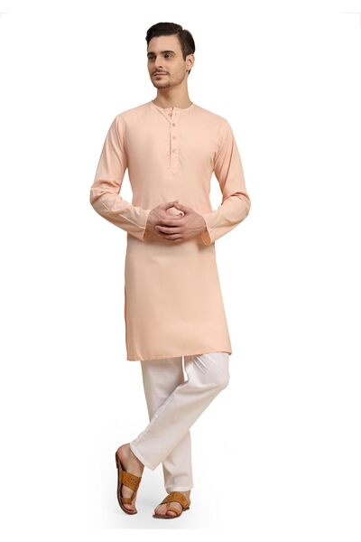 OtherMax Set Kurta Pijama Bărbătesc din Bumbac Casual Roz Mărimea S