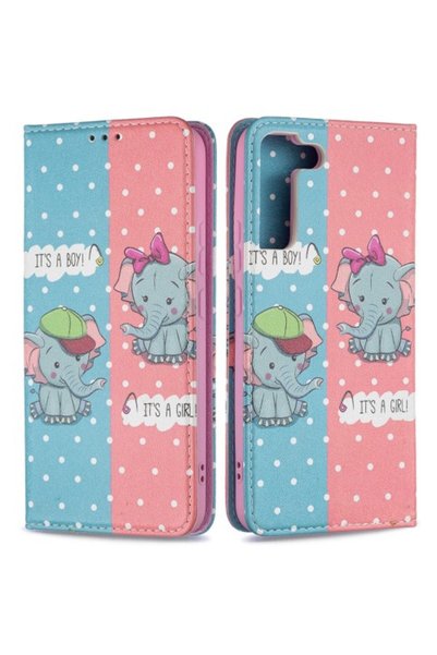 OEM Μαγνητική Θήκη Πορτοφόλι με Βάση για Samsung Galaxy S22 Plus 5G, Ελεφαντάκια