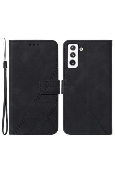 OEM Θήκη Πορτοφόλι Όψης Δέρματος με Βάση για Samsung Galaxy S22 5G, Μαύρη
