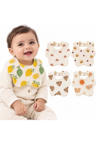 Generic Muslin Baby Drooling Bibs 5/10pack, 100% Cotton Soft Absorbent Bandan...