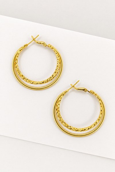 ÖZÇTAKI Steel Gold Hoop Earrings Vip Design Women's Earrings Non Tarnish Antiallergic Women's Jewelry