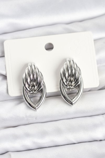 Angel Of Life Brass Silver Color Spiral Drop Model Vintage Women's Earrings