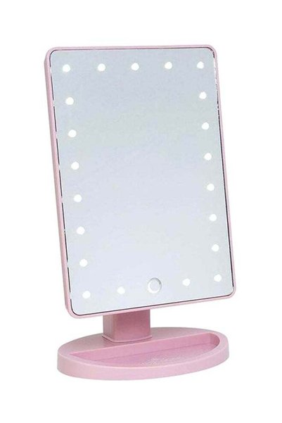 Arabest مرآة مكياج LED بإضاءة وردية 30 × 15 سم