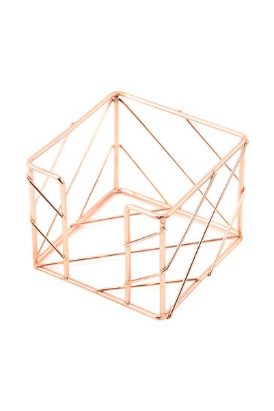 Generic Brand Creative Metal Sticky Note Holder, Desktop Organizer, Rose Gold