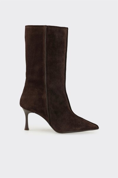 Elle Shoes Kahve Deri Kadın Klasik Bot
