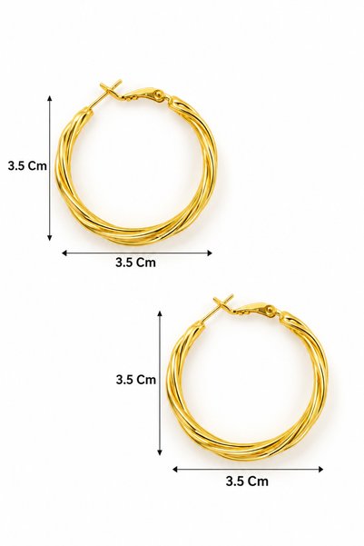 ÖZÇTAKI Steel Gold Hoop Earrings Vip Design Women's Earrings Non Tarnish Antiallergic Women's Jewelry