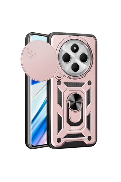 OEM Θήκη Xiaomi Redmi 14C 4G / Poco C75 με Πορτάκι Κάμερας και Δαχτυλίδι - Ρο...