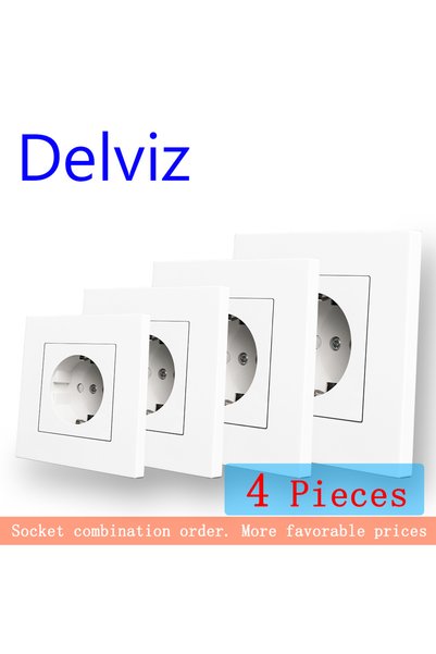 Choice 4 Pieces Delviz EU Standard Socket, Household Embedded jack, 86mm*86mm...