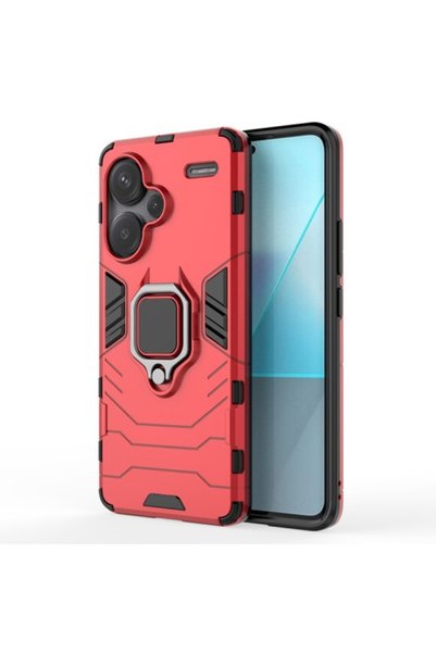 OEM Υβριδική Θήκη με Δαχτυλίδι για Xiaomi Redmi Note 13 Pro+ 5G - Κόκκινη