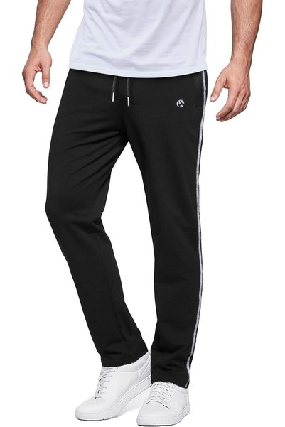 OtherMax Pantaloni trening bărbați din bumbac cu 3 buzunare respirabili negri...