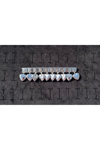 FREE PALACE Silver Color Italian Charm Bracelet with Dangling Heart Detail – Stainless Steel (1 Piece)