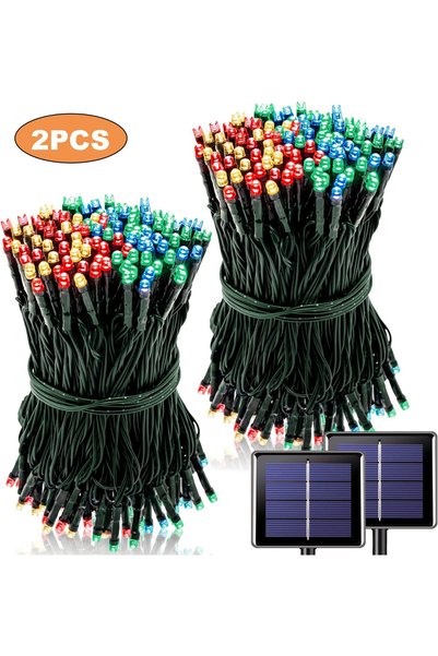 Choice 39.8ft(12m)-100LED Multicolor-2PCS 1/2pcs Solar String Lights 100 LED ...