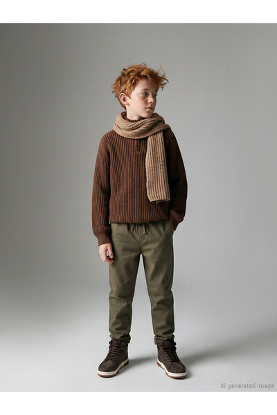 LC Waikiki Nevavm Farkıyla Lcw Kids Khaki Elastic Waist Boys' Trousers