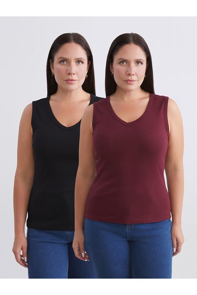 LC Waikiki Nevavm Farkıyla Soulife Burgundy Plain Standard & Regular Sleevele...