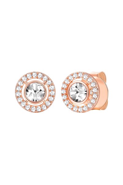 Lulu & Jane Modeschmuckohrstecker Ohrstecker roségold Zirkonia weiß Glaskrist...