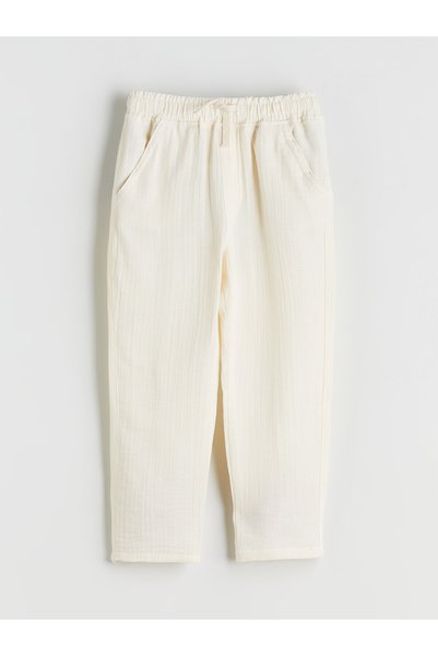LC Waikiki Nevavm Farkıyla Lcw Kids Beige Elastic Waist Boys' Trousers