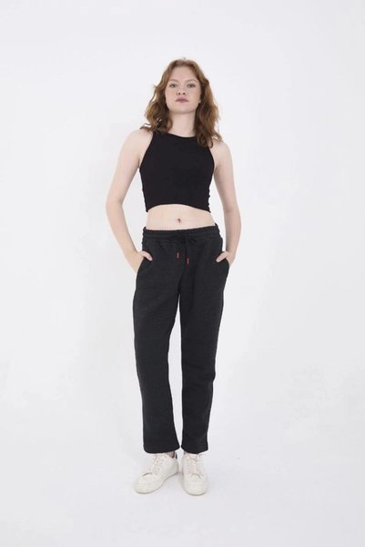 Marche Bien Marchè Bien Women's 3 Thread Cotton Pipe Leg Sweatpants with Pock...