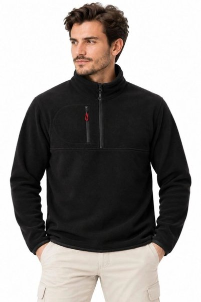 Marche Bien Men's Polar Fleece Stand Collar Half Zipper Regular Fit Winter Sw...